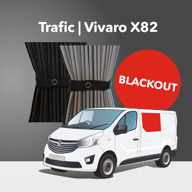 *Clearance* Premium Blackout Curtain Kit - Opel Vivaro (2014-2018), Renault Trafic (2014+) & Other X82 Vans