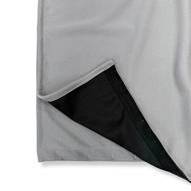 Universal Blackout Curtain Kit – 110cm Straight Grey Rail (Available in 5 drops)