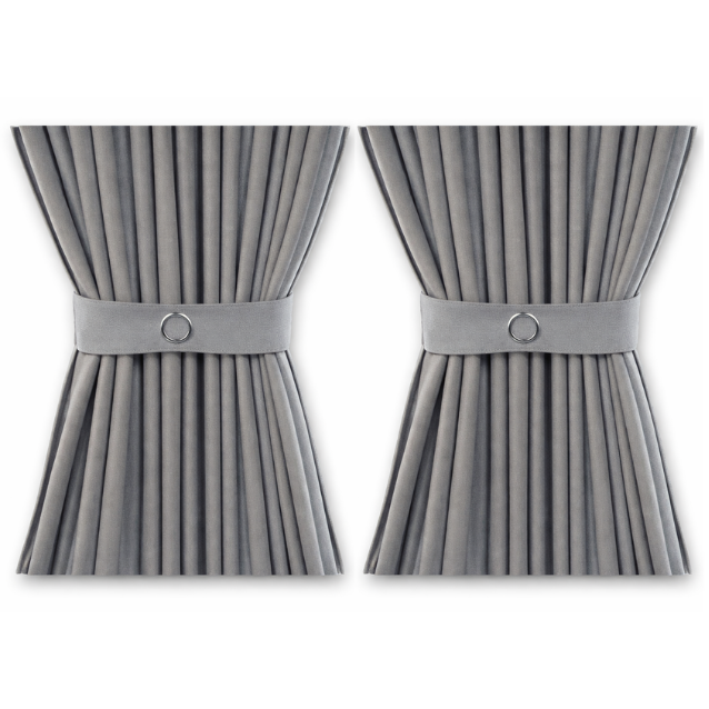 Universal Blackout Curtain Kit – 110cm Straight Grey Rail (Available in 5 drops)