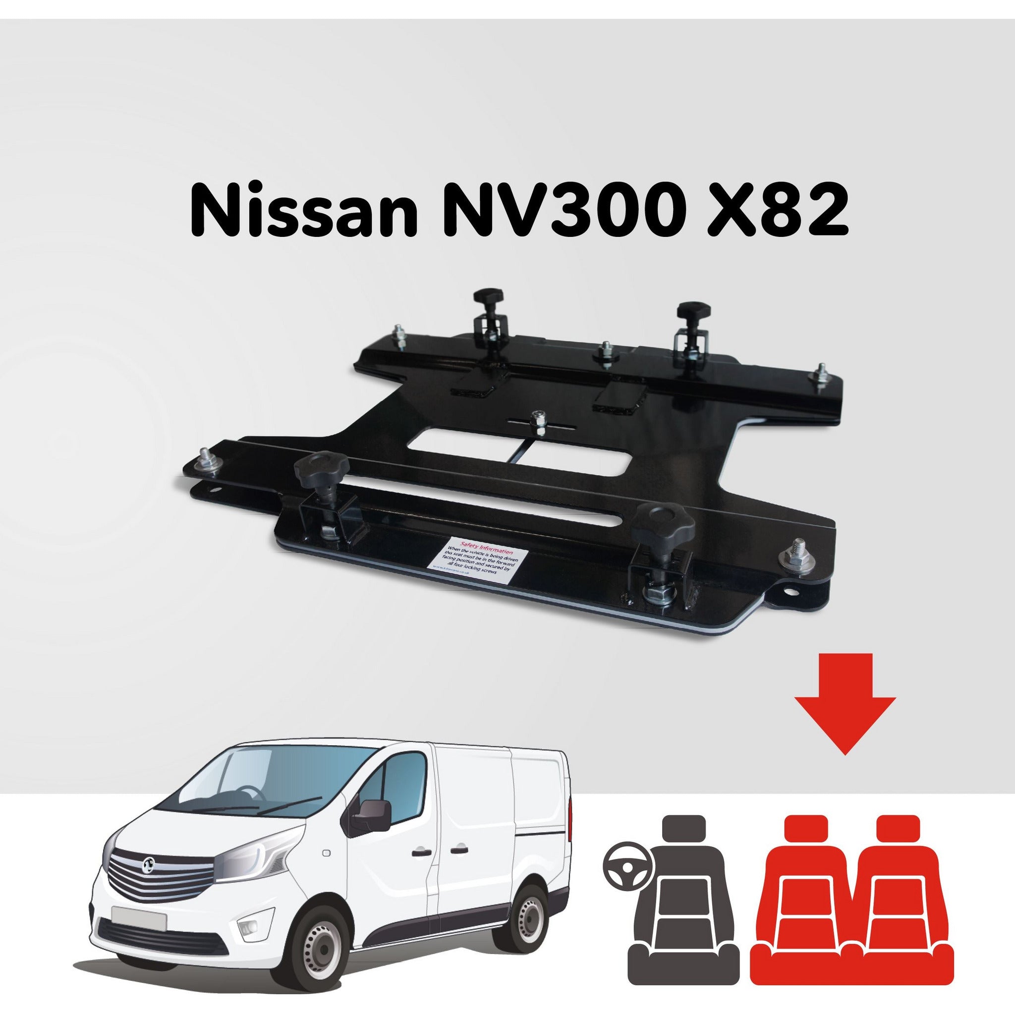 Nissan Primastar / NV300 X82 (2016 - present) Double Passenger Seat Swivel (Right Hand Drive - UK/Ireland)
