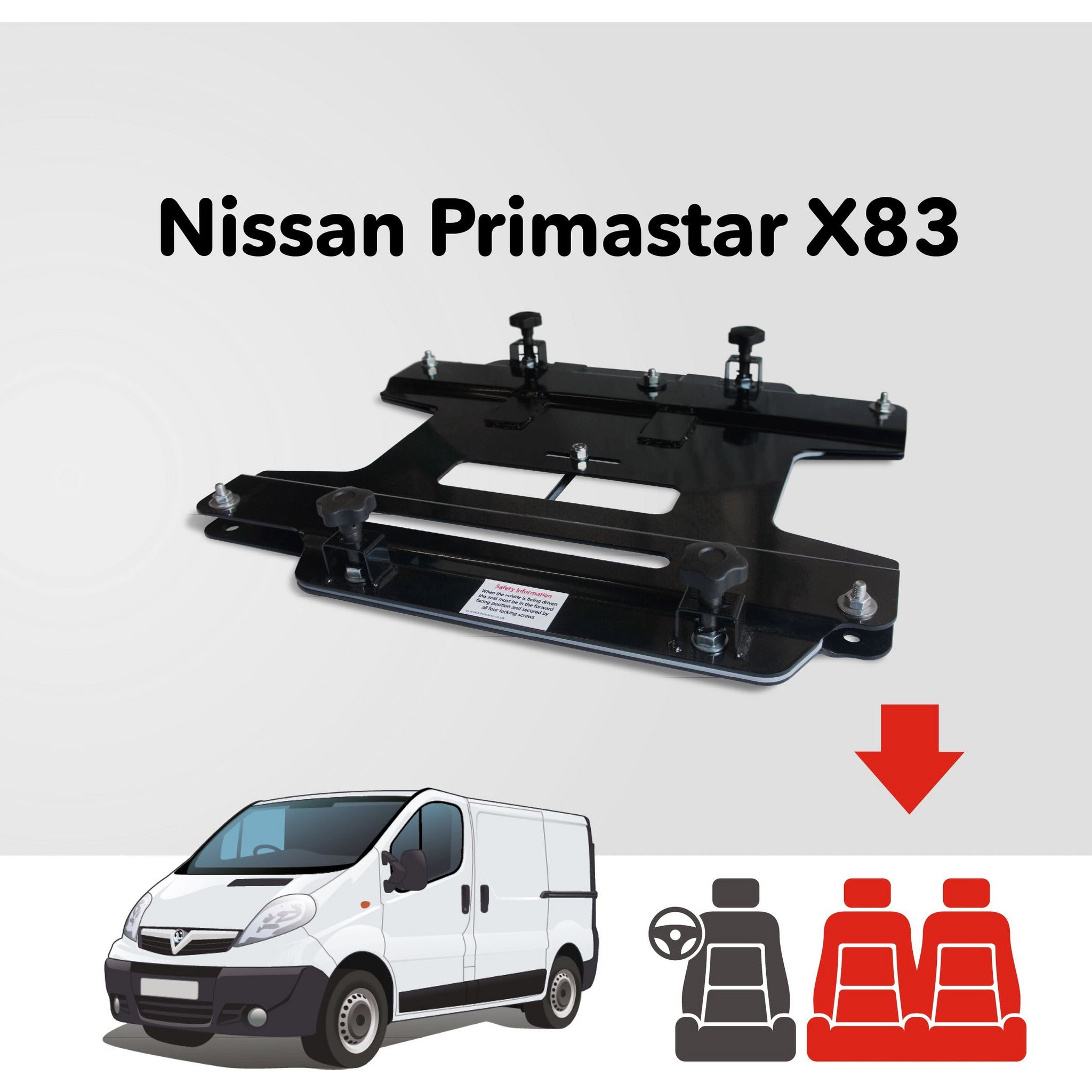 Nissan Primastar X83 (2001-2014) Kiravans Double Passenger Seat Swivel (Right Hand Drive)
