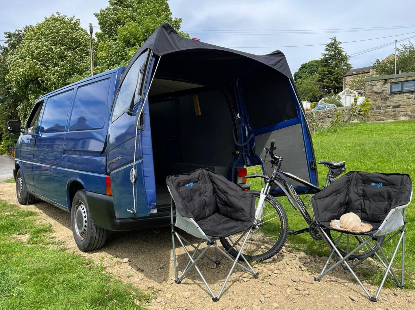 Kiravans Barn Door Campervan Awning for VW Transporter T4 (with Spoiler)