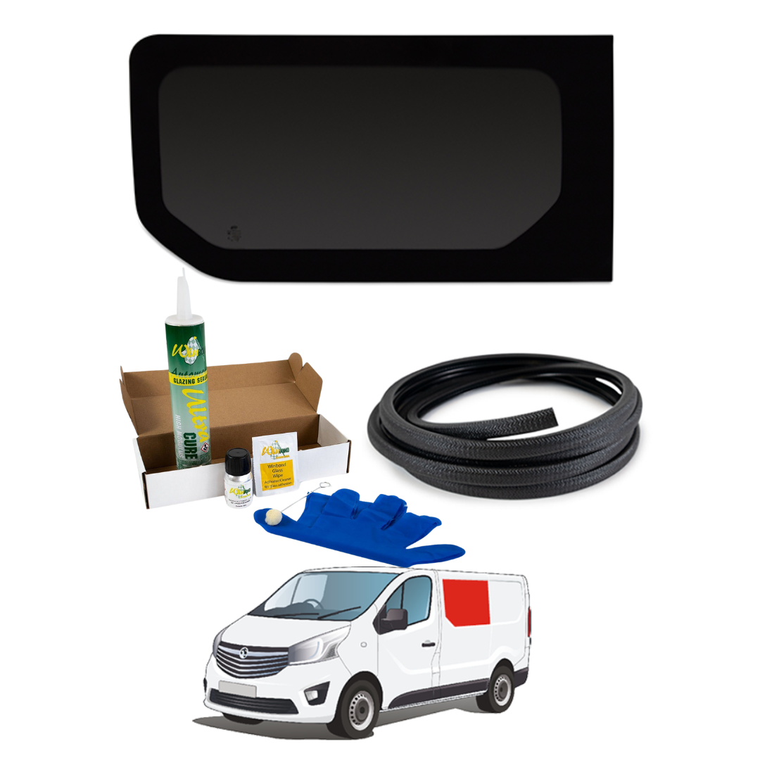 Left Fixed Window + Fitting Kit for Opel Vivaro (2014-2018), Renault Trafic (2014 - Present) & Other X82 Vans