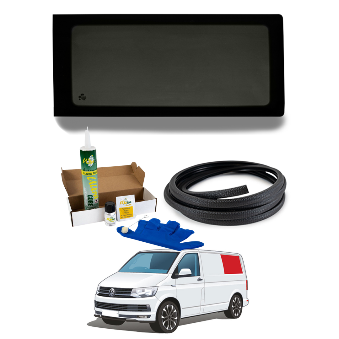 Left Rear Quarter Window + Fitting Kit for VW Transporter T5 to T6.1 (2003-2024)