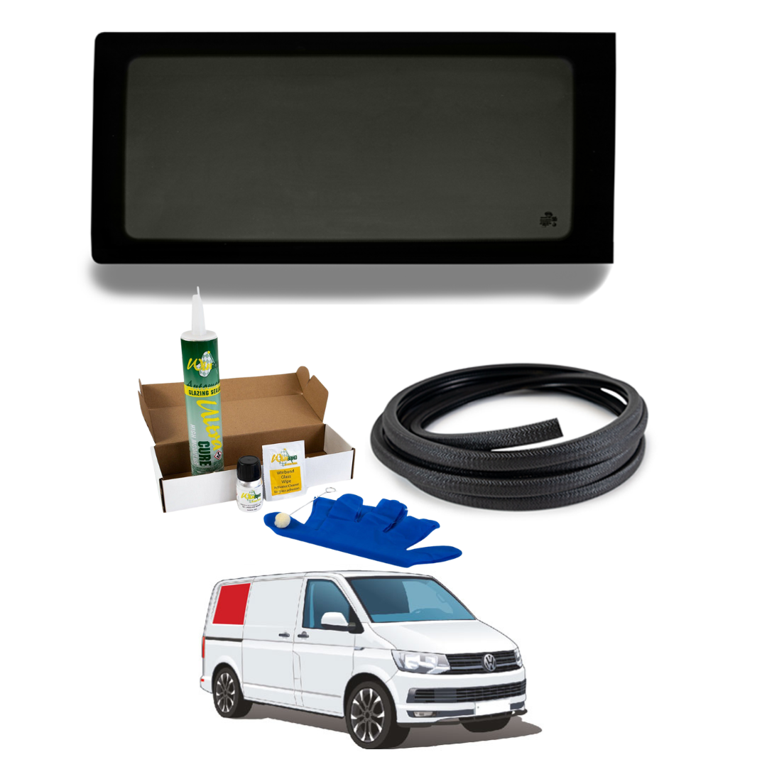 Right Rear Quarter Window + Fitting Kit for VW Transporter T5 to T6.1 (2003-2024)
