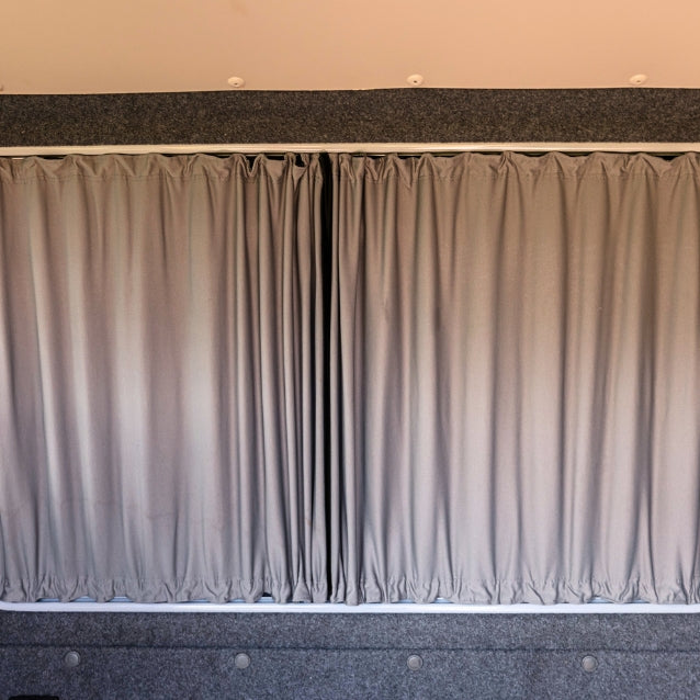 Universal Blackout Curtain Kit – 110cm Straight Grey Rail (Available in 5 drops)