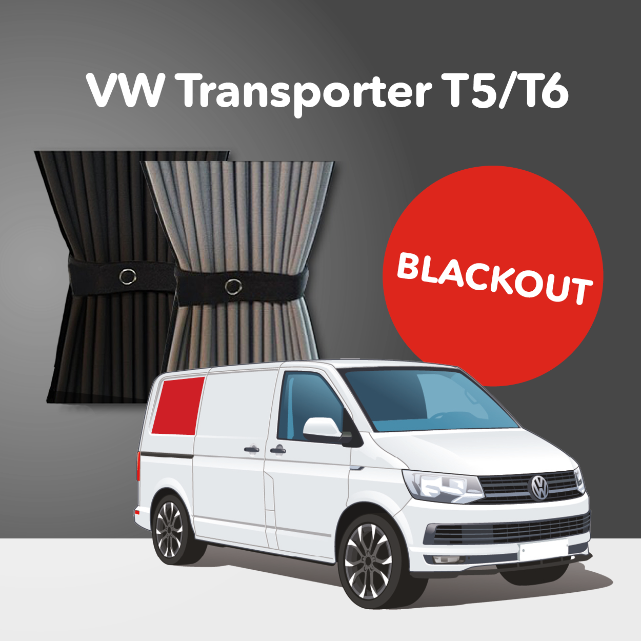 VW Transporter T5 to T6.1 (2003-2024) Premium Blackout Curtain Kit - Right Back