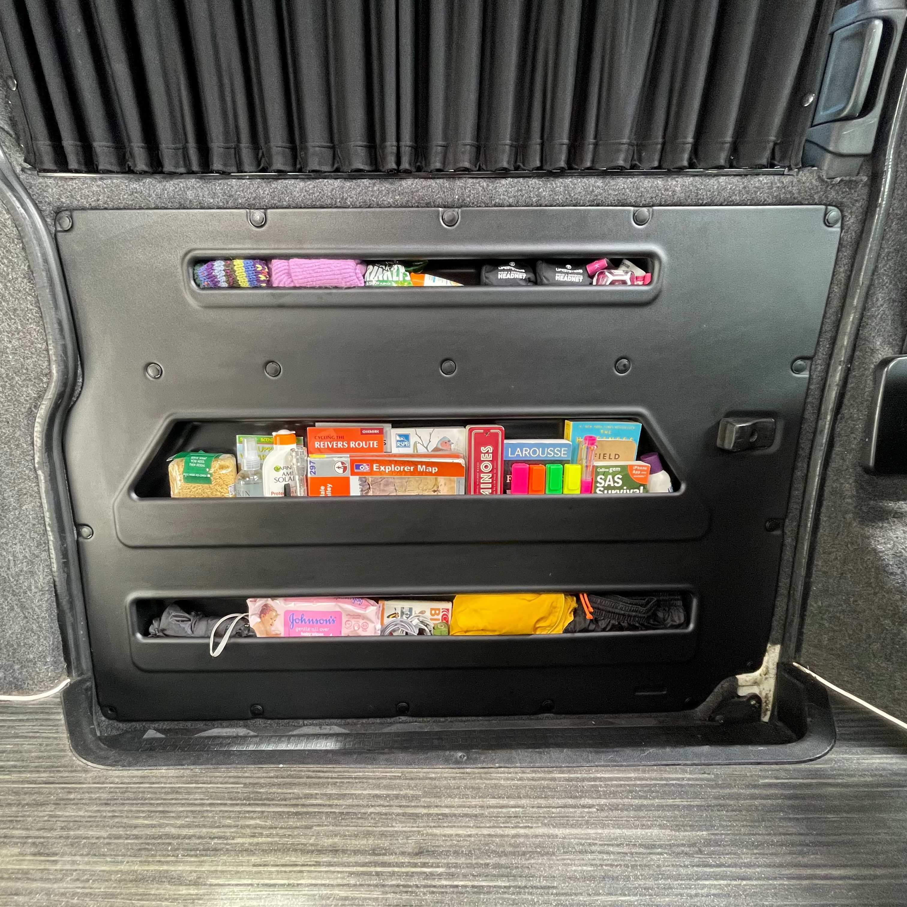 VW T4 Sliding Door Storage Pocket (Black) | Kiravans DoorStore