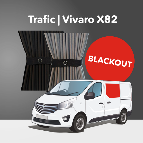 *Clearance* Premium Blackout Curtain Kit - Opel Vivaro (2014-2018), Renault Trafic (2014+) & Other X82 Vans