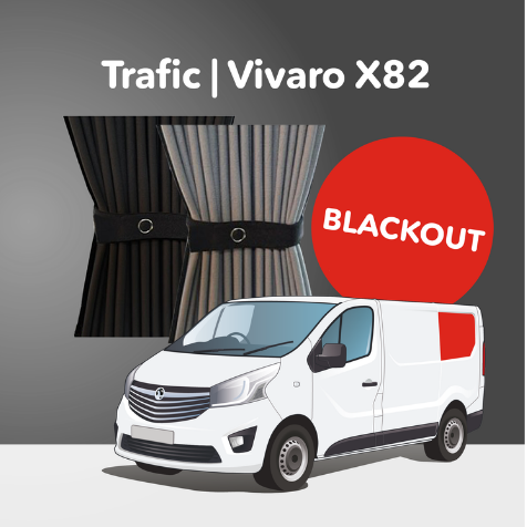 *Clearance* Premium Blackout Curtain Kit - Opel Vivaro (2014-2018), Renault Trafic (2014+) & Other X82 Vans