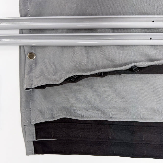 Universal Blackout Curtain Kit – 110cm Straight Grey Rail (Available in 5 drops)