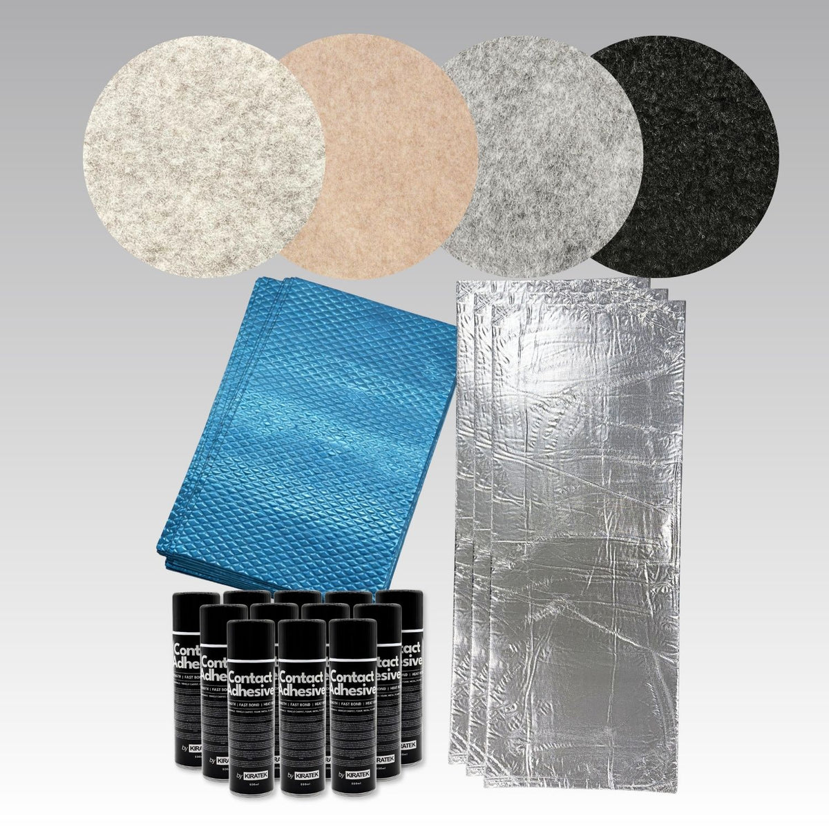 Carpet & Insulation Campervan Lining Kit — STANDARD Bundle (Small to XL Vans)