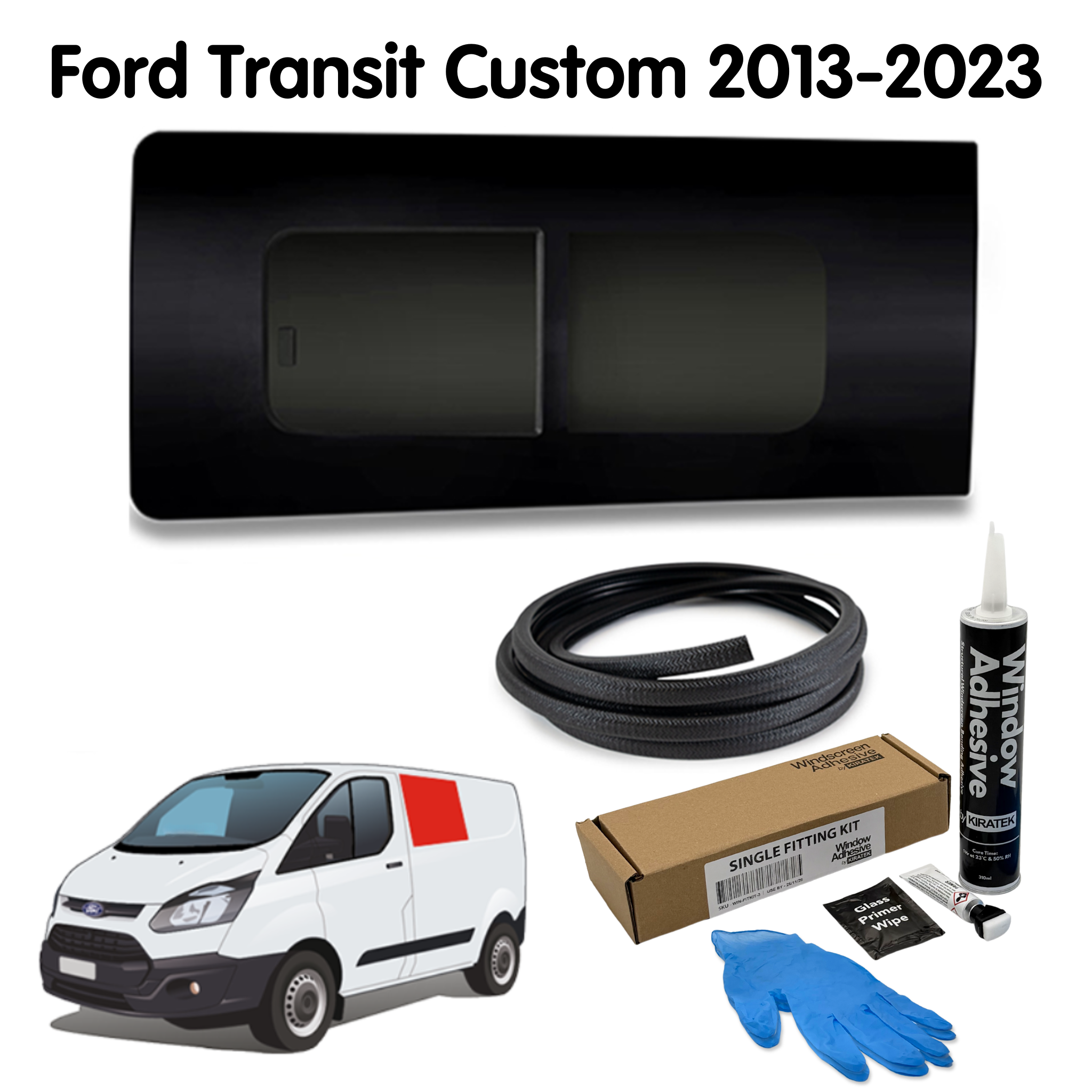 Left Opening Window + Fitting Kit for Ford Transit Custom 1st Gen V362 (2013-2023)