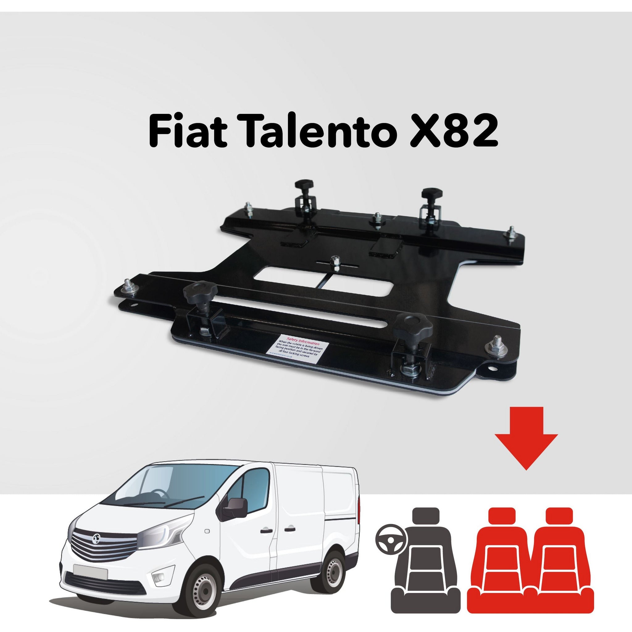 Fiat Talento 2nd Gen X82 (2016-2022) Double Passenger Seat Swivel (Right Hand Drive - UK/Ireland)