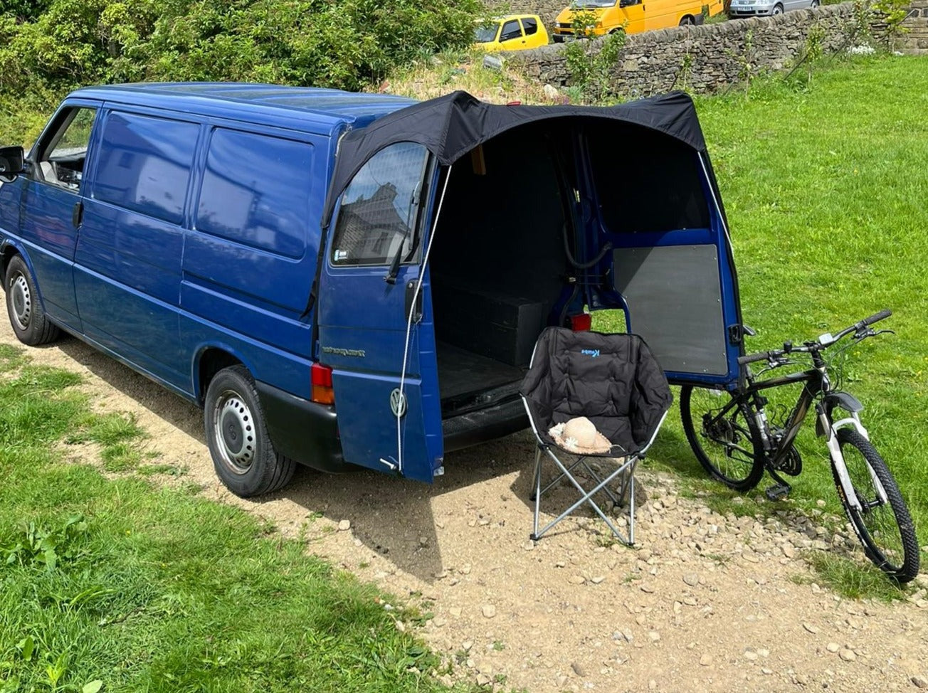Kiravans Barn Door Campervan Awning for VW Transporter T4 (with Spoiler)