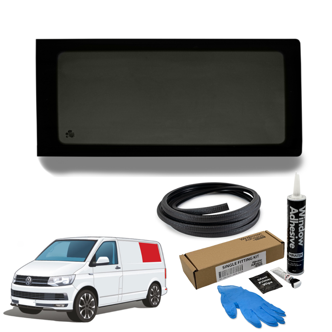 Left Rear Quarter Window + Fitting Kit for VW Transporter T5 to T6.1 (2003-2024)