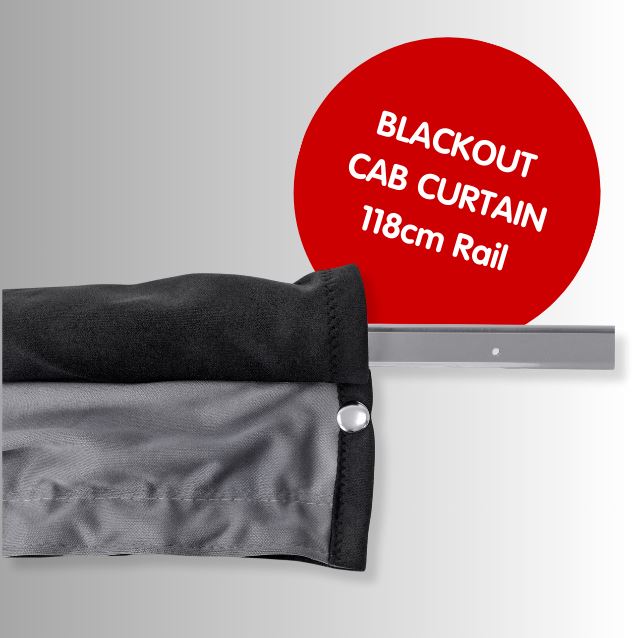Cab Divider Curtain Kit With 118cm Rail - Premium Blackout