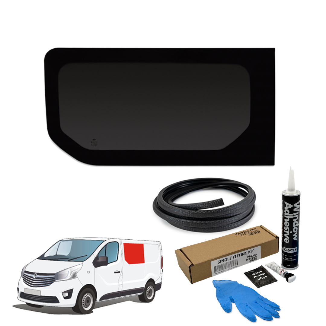 Left Fixed Window + Fitting Kit for Opel Vivaro (2014-2018), Renault Trafic (2014 - Present) & Other X82 Vans