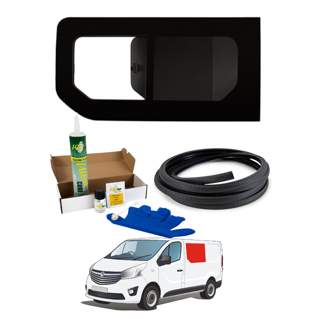 Left Opening Window + Fitting Kit for Opel Vivaro (2014-2018), Renault Trafic (2014 - Present) & Other X82 Vans