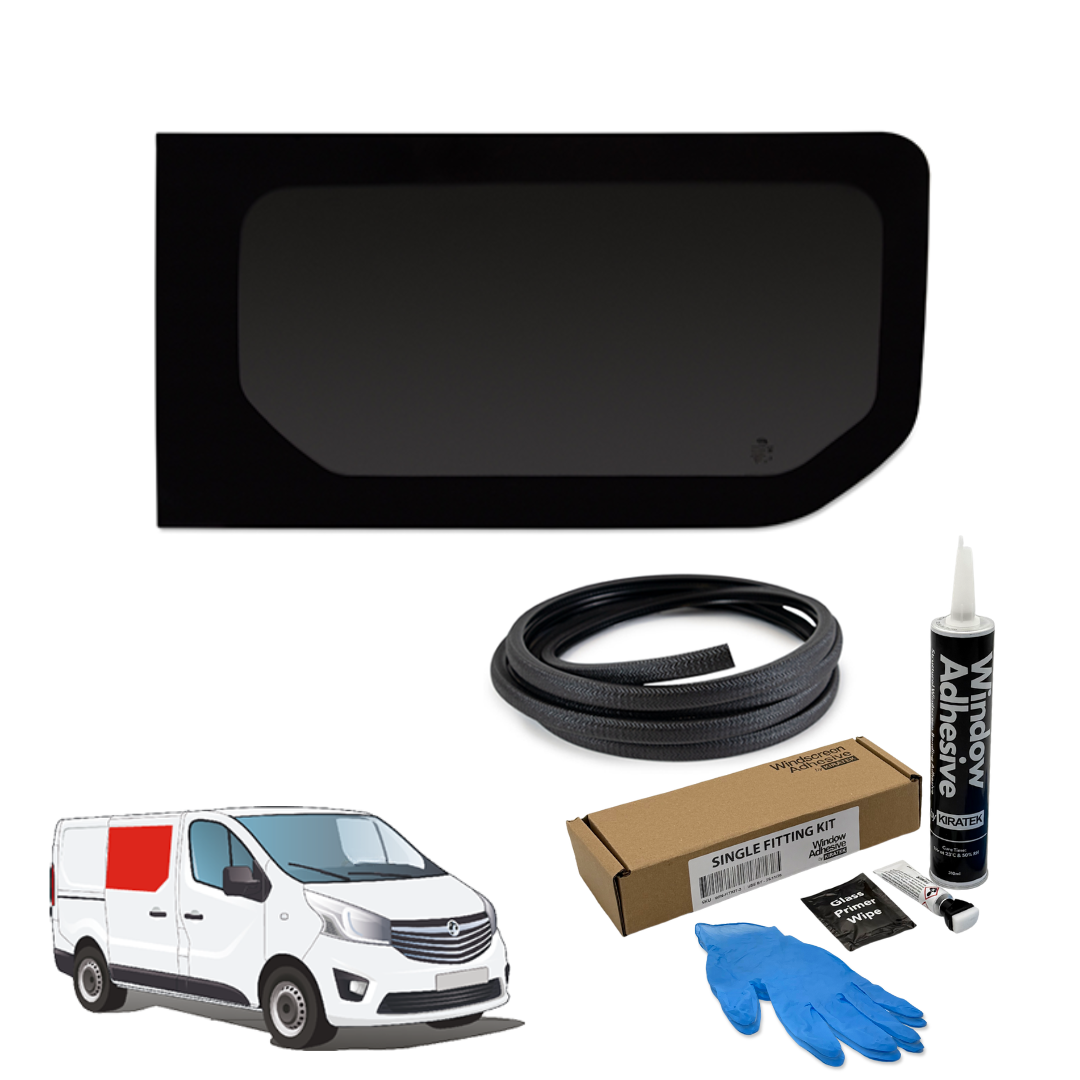Right Fixed Window + Fitting Kit for Opel Vivaro (2014-2018), Renault Trafic (2014 - Present) & Other X82 Vans