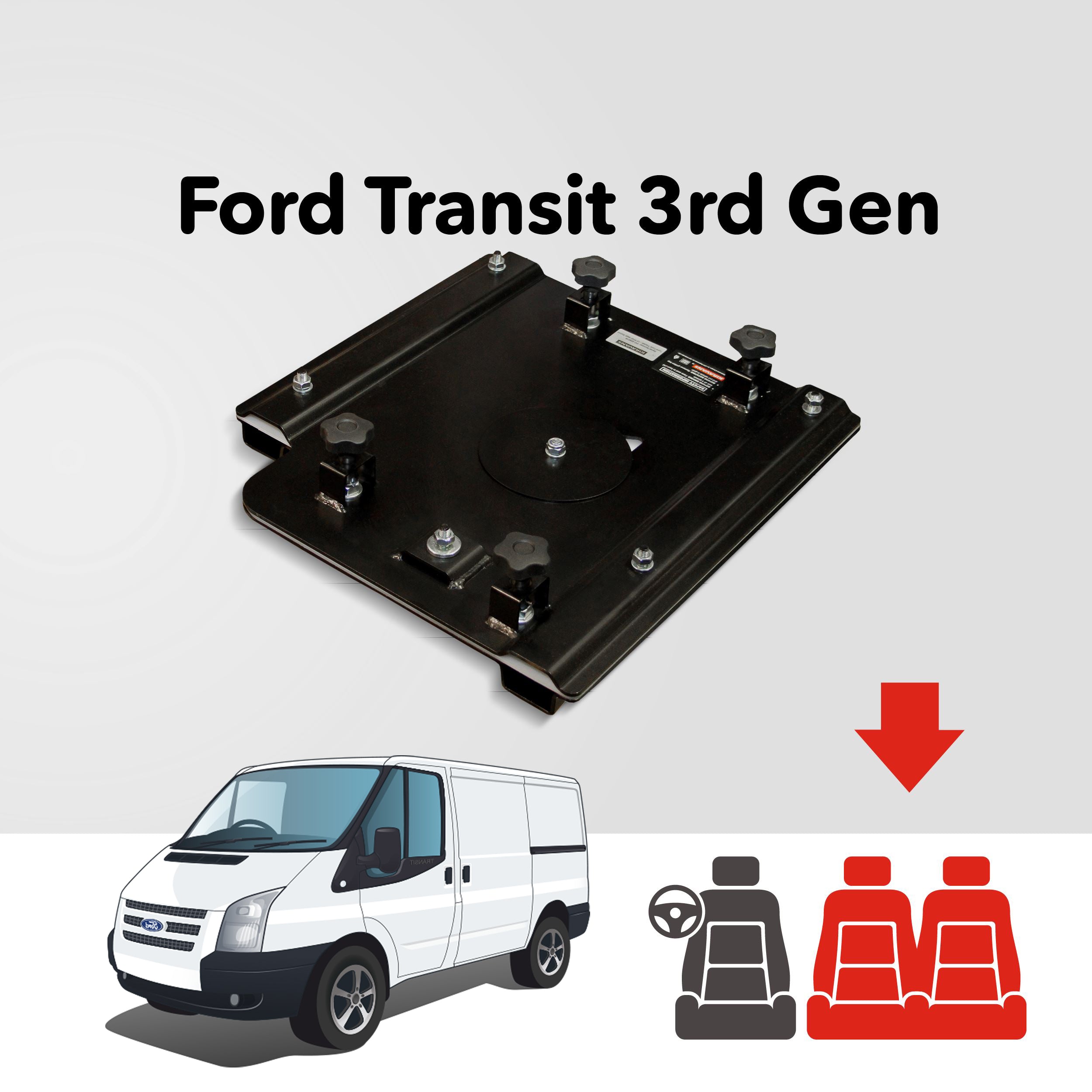 Kiravans Ford Transit MK7 (3rd Gen) Double Passenger Seat Swivel – UK & Ireland Only (Right-Hand Drive)