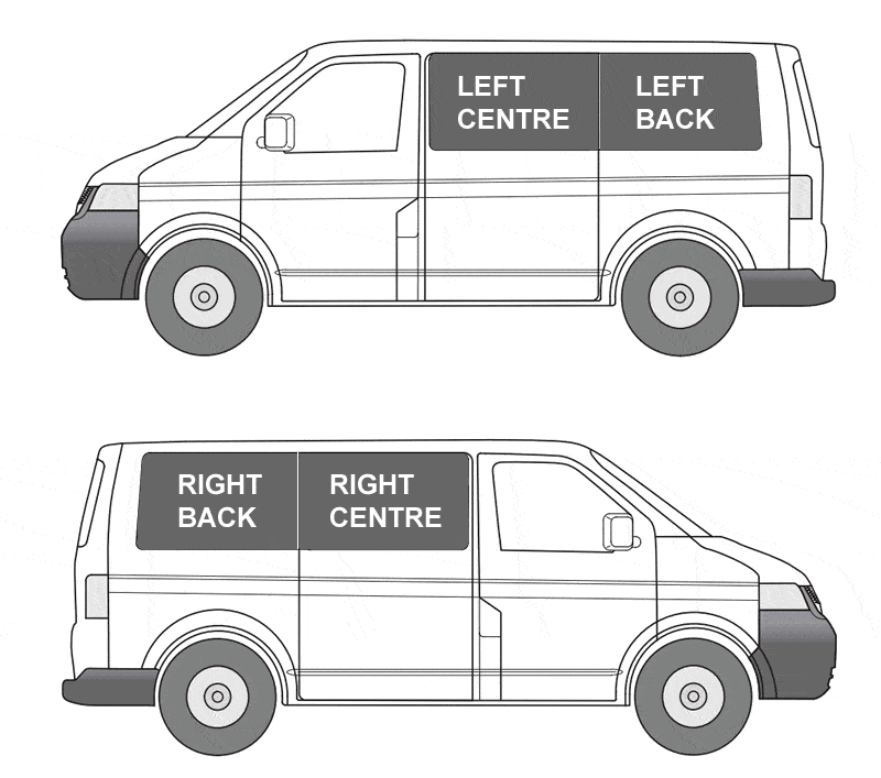 VW T5/T6 Curtain Kit - Right Centre not a Door (Grey)